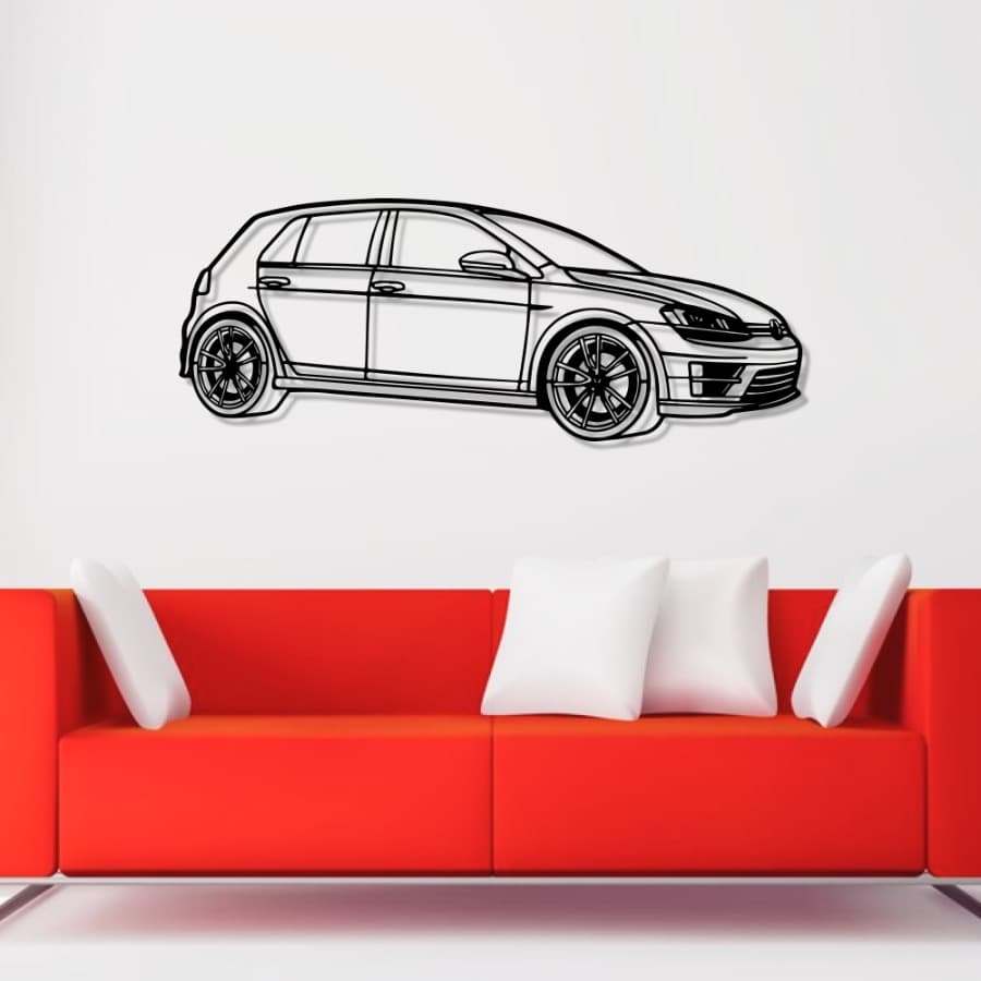 Golf R 2017 Perspective Metal Car Wall Art