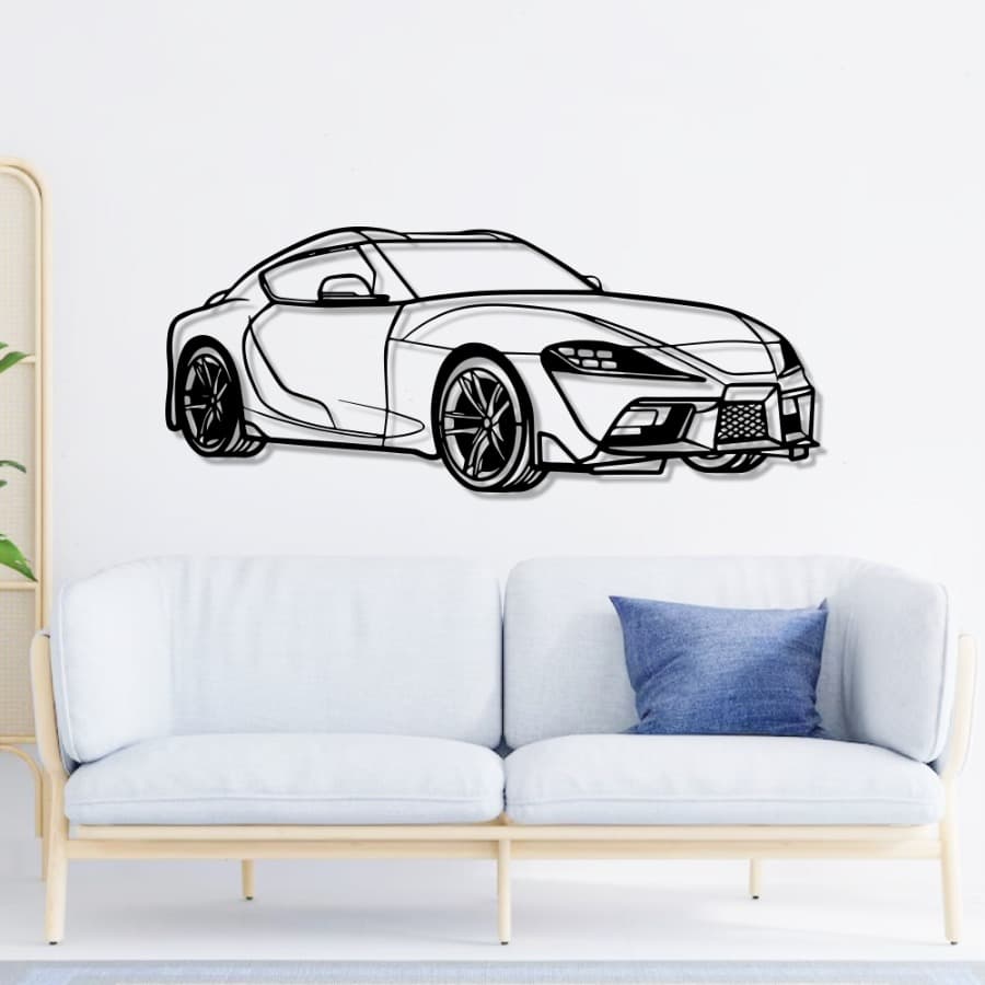 Toyota Supra MK5 Perspective Metal Car Wall Art