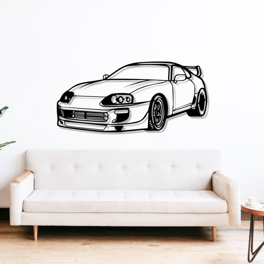 Toyota Supra MK4 Perspective Metal Car Wall Art