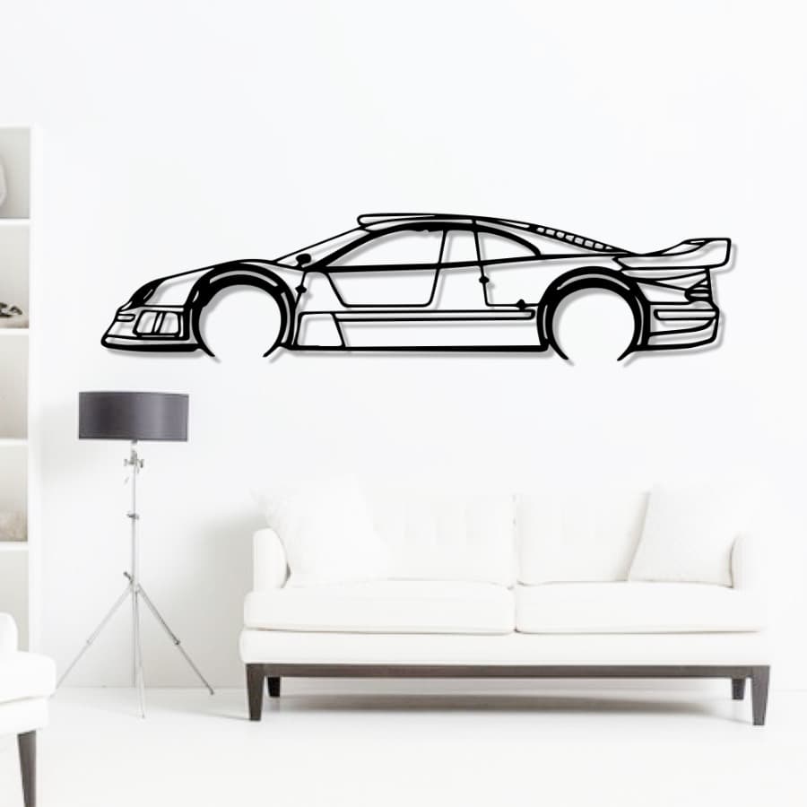 Mercedes CLK GTR Silhouette Metal Wall Art