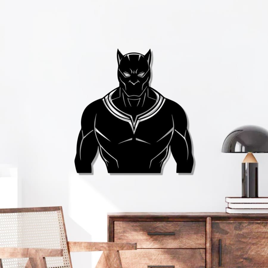 Black Panther Metal Wall Art | Warrior King Decor