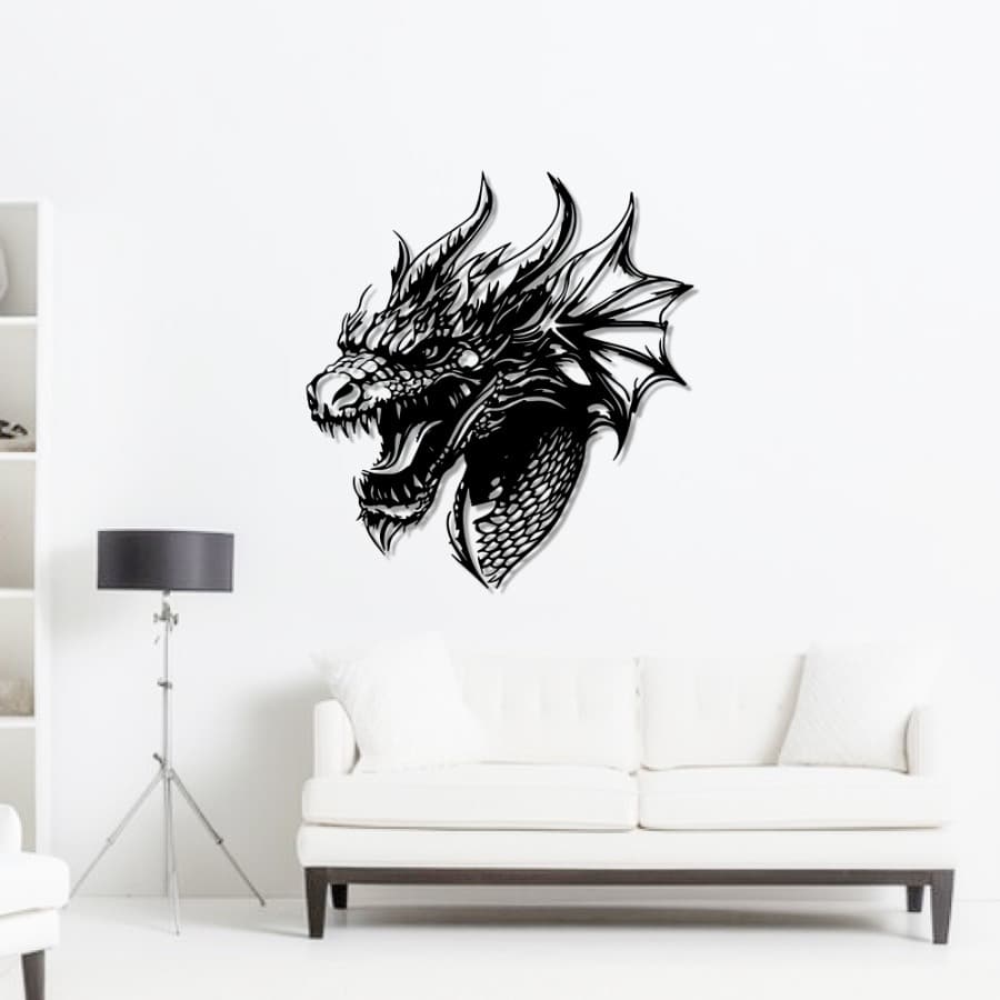 Fierce Dragon Metal Wall Art  | Mythical Beast Decor
