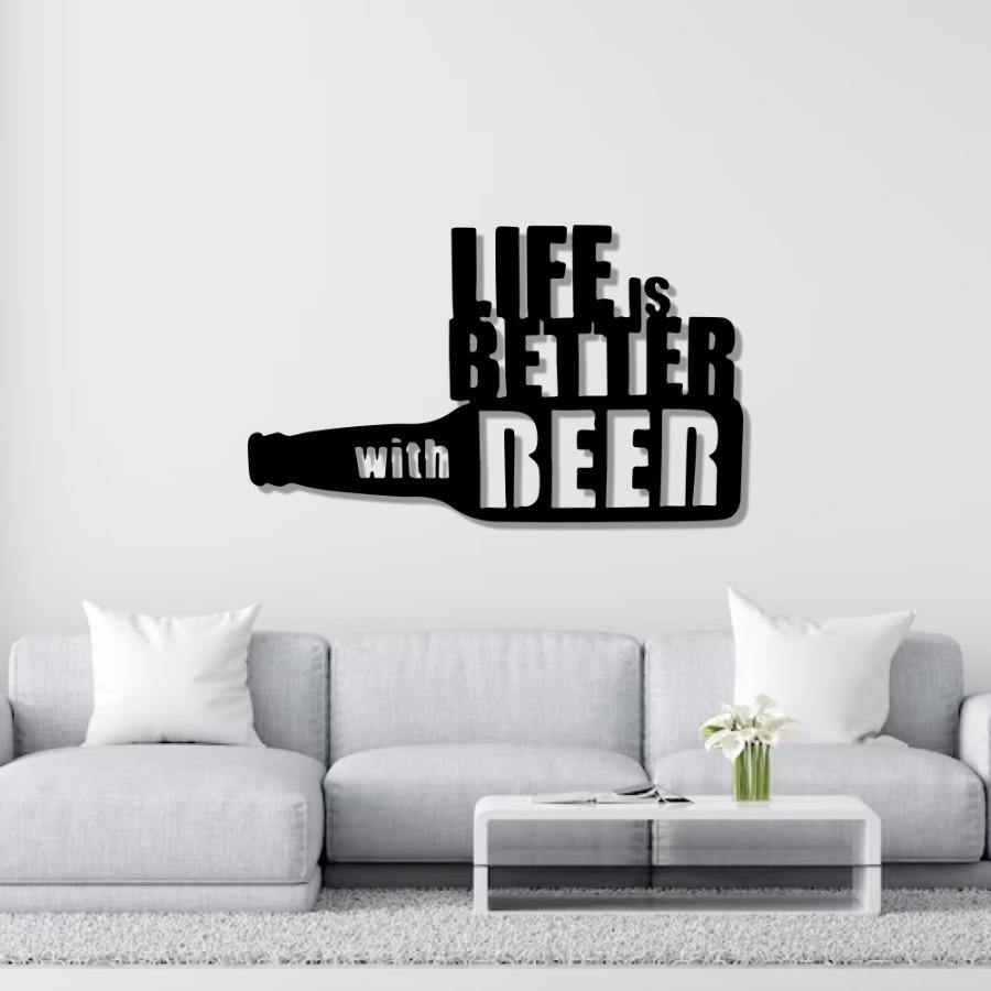 Life Is Better With Beer Sign Metal Wall Art