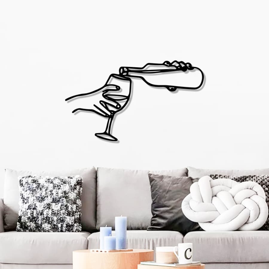 Pouring Wine Metal Wall Art