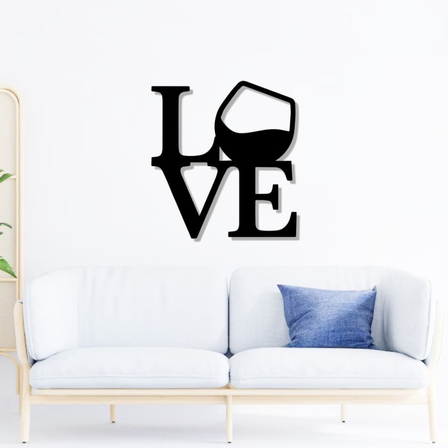 Love Wine Metal Wall Art | Bar Wall Art
