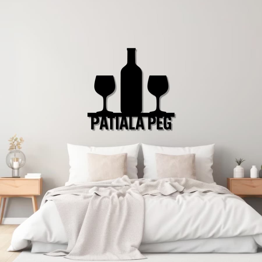 Patiala Peg Metal Wall Art | For Punjabi Peg Lover