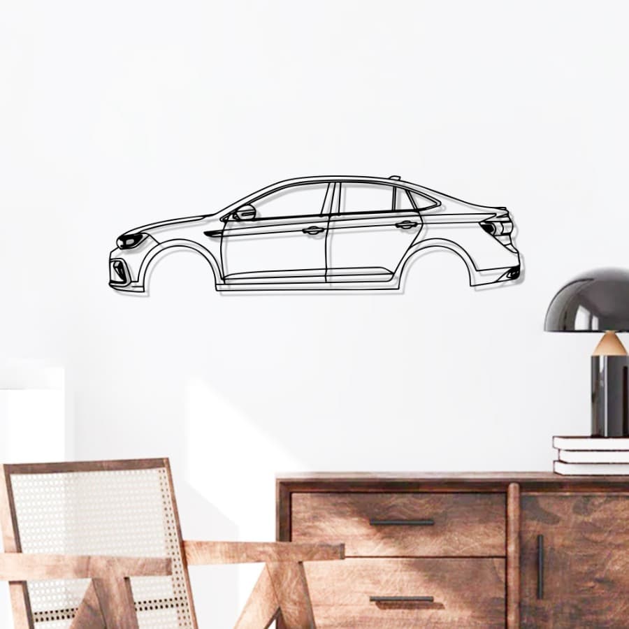 2022 Volkswagen Virtus Silhouette Metal Wall Art