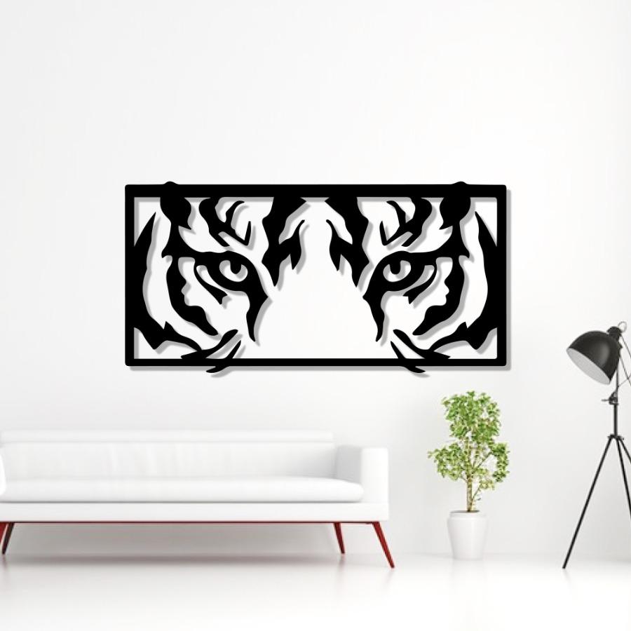 Eye of The Tiger Metal Wall Decor, Minimalist Line Art | Home Wall Art