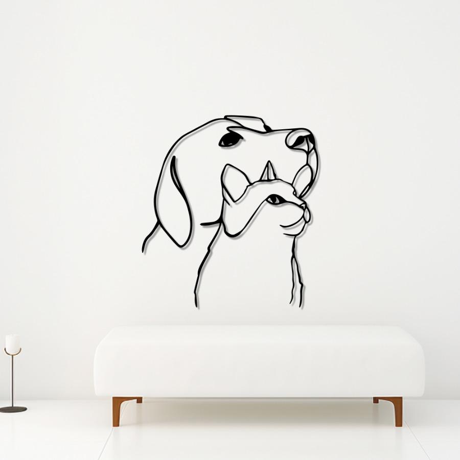 Cat-Dog Metal Wall Art | Metal Animal Wall Decoration