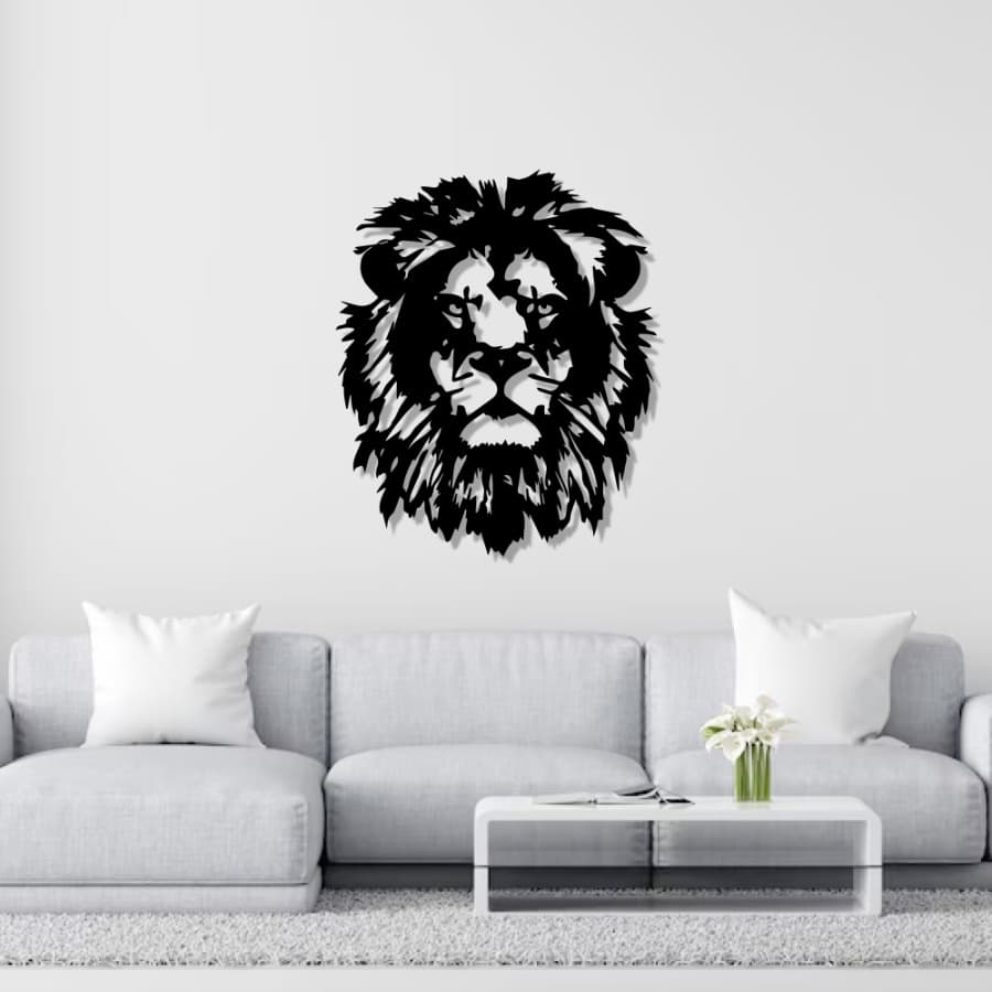 Lion Head Metal Wall Art | Huge The Lion Metal Wall Sign