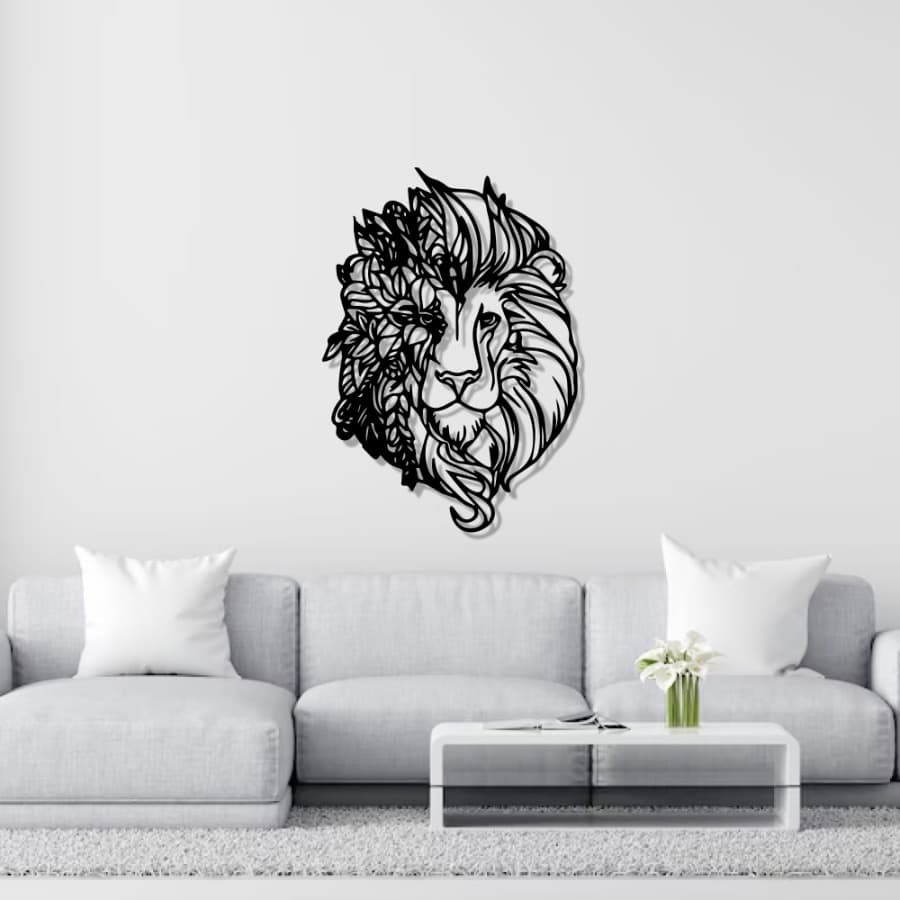 Mandala Lion Metal Wall Art | Lion Head Metal Wall Art