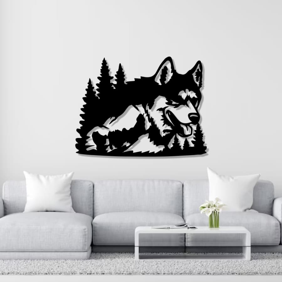Siberian Husky Metal Wall Art, Dog Wall Decor | Metal Animal Wall Decor