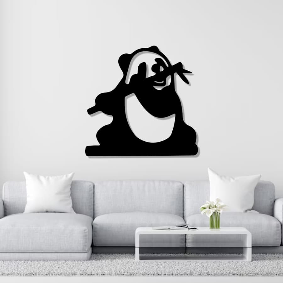 Eating Panda Metal Wall Art, Home Decor | Kids Room Decor