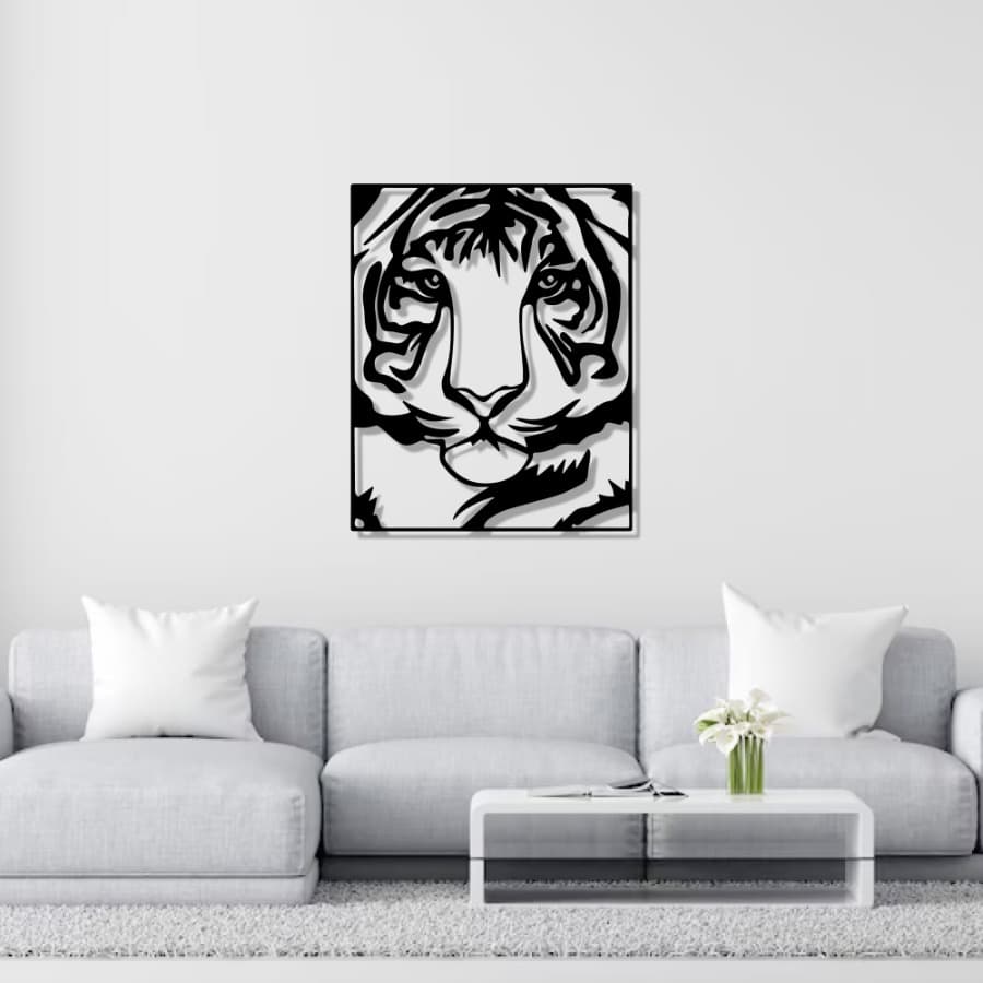 Tiger Head Metal Wall Art | Frame Wall Art | Wild Animal Wall Art
