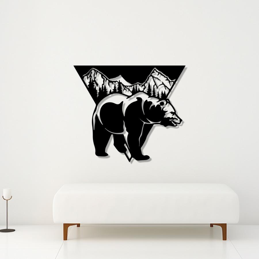 Bear and Mountain Wall Art – Wildlife Majesty