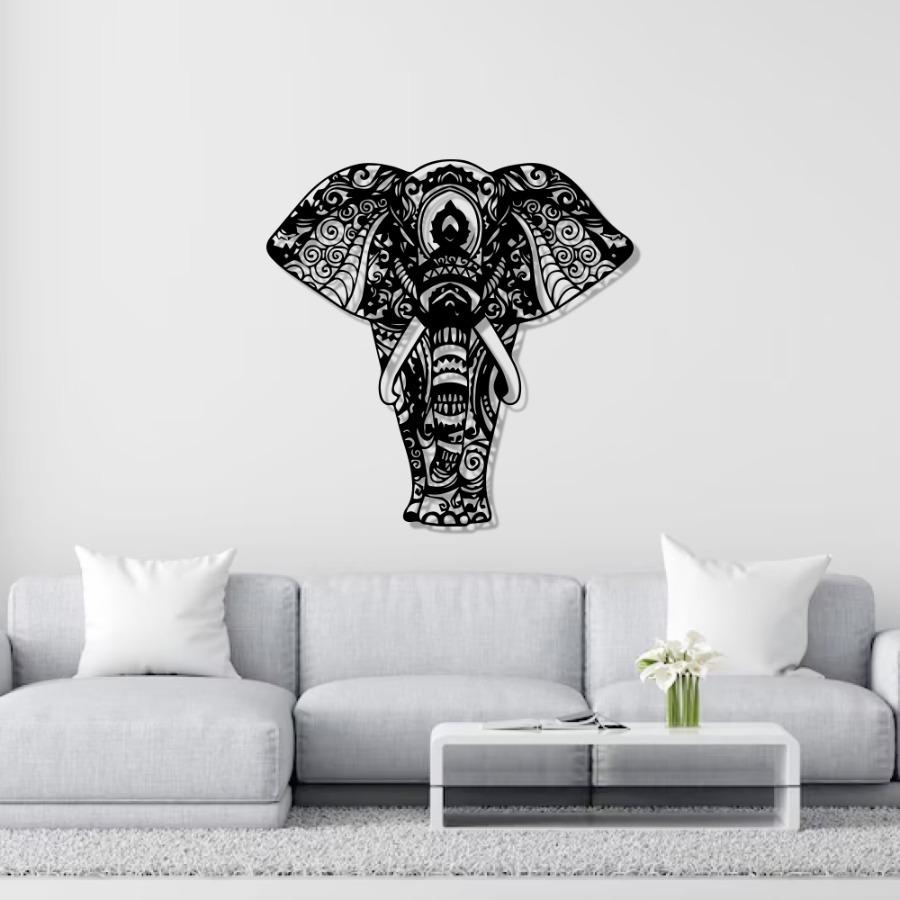 Mandala Elephant Metal Wall Art, Wild Decor | Animal Wall Decor
