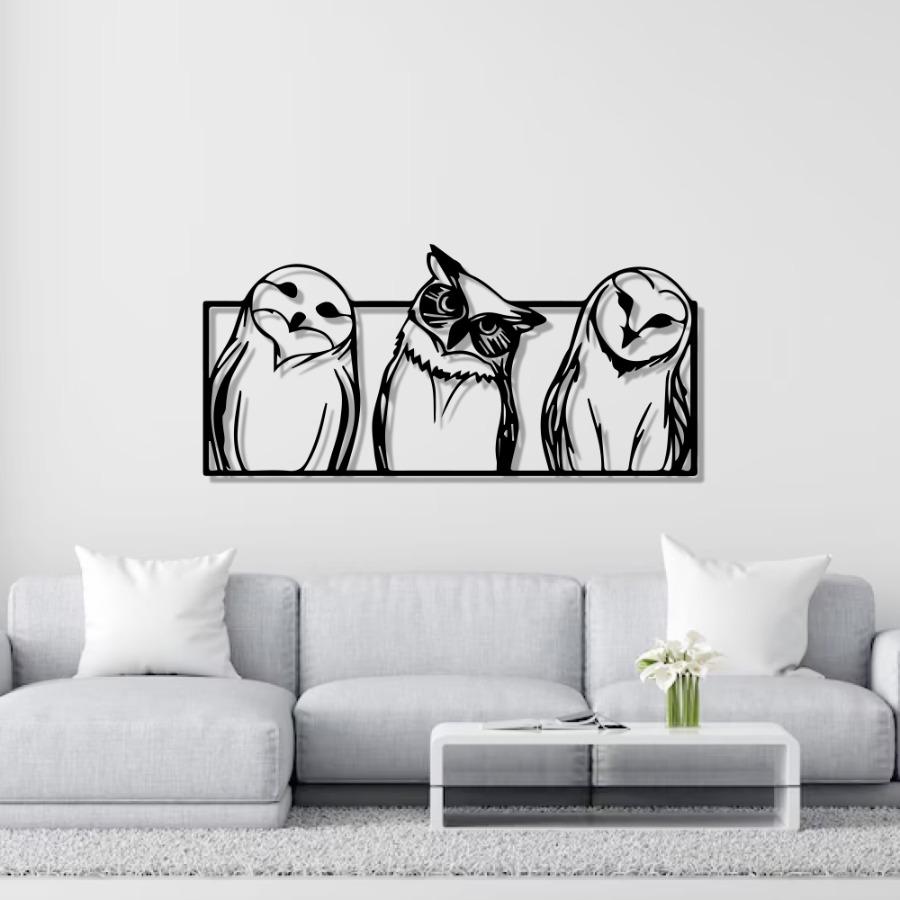 Snowy Owl Metal Wall Art, Wall Decor | Owl Wall Art