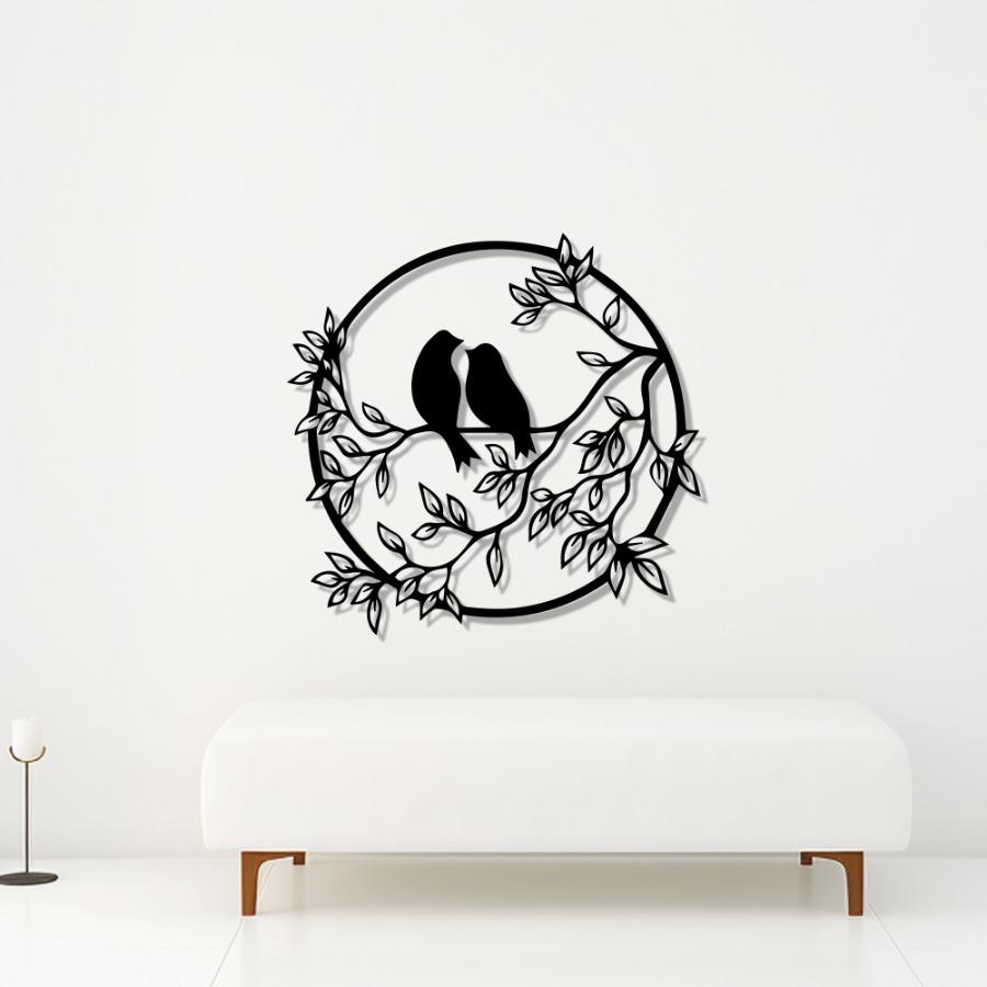Romantic Beautiful Bird Dual Metal Wall Art | Couple Bird Wall Art