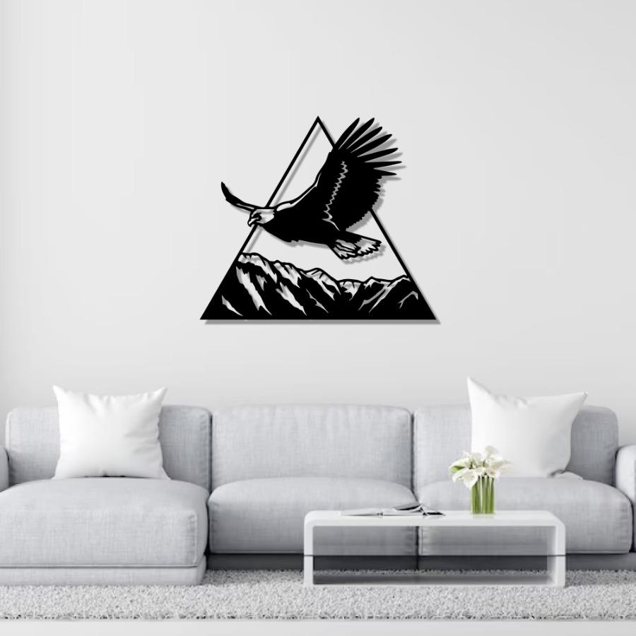 Eagle On Mountain Metal Wall Art |  Gifts for Wildlife Lovers 