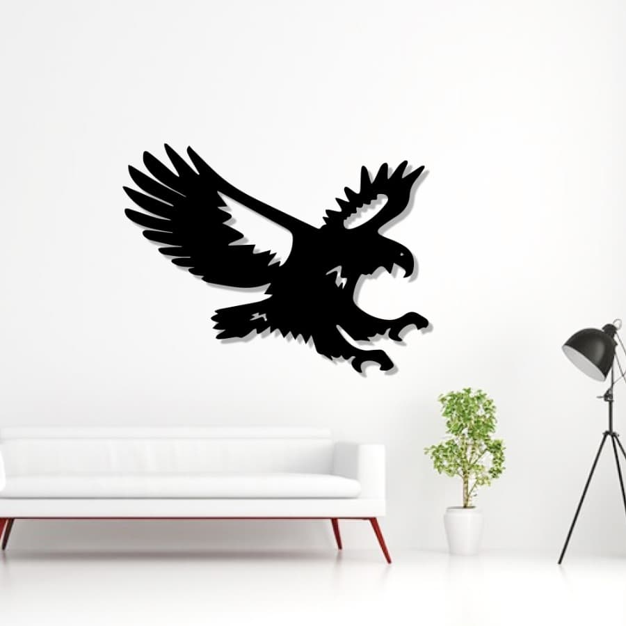 Black Eagle Bird Metal Wall Decor, Birds Wall Decor | Wall Decoration