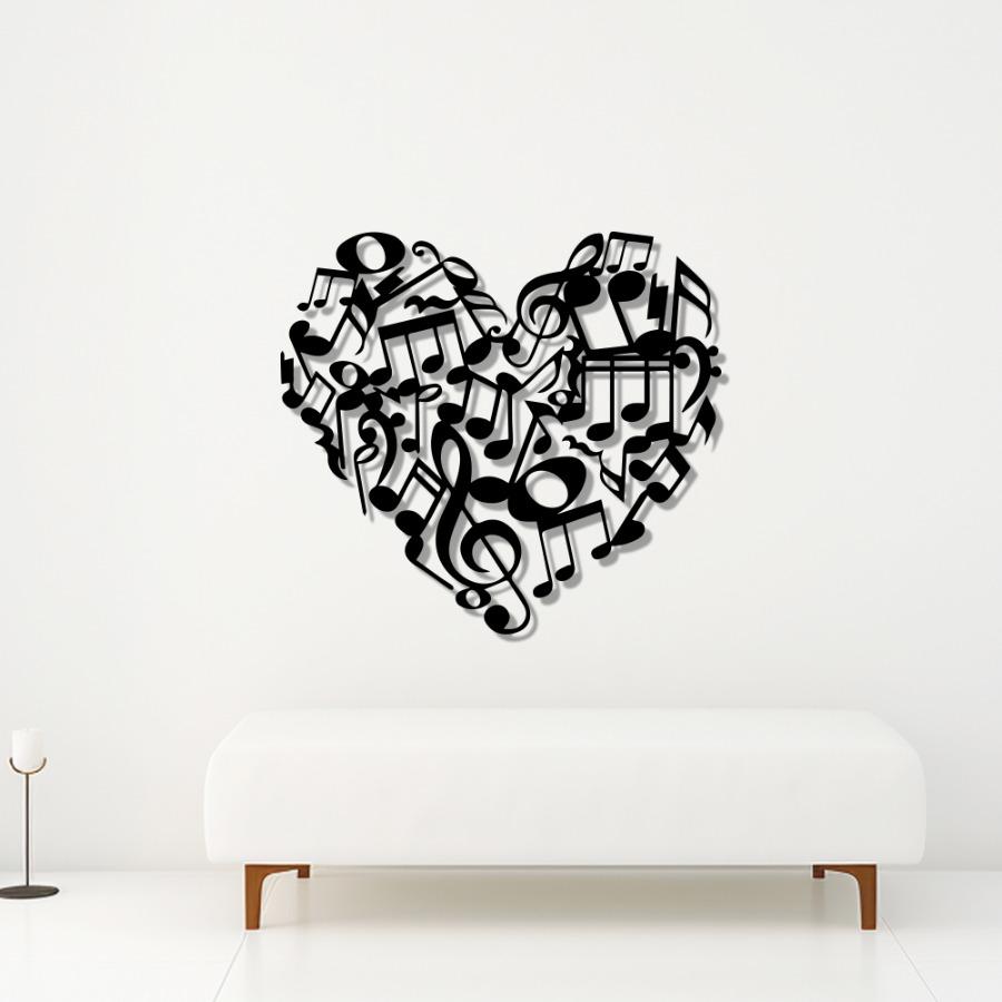 Music Notes Wall Art - Musical Heart Metal Wall Decor