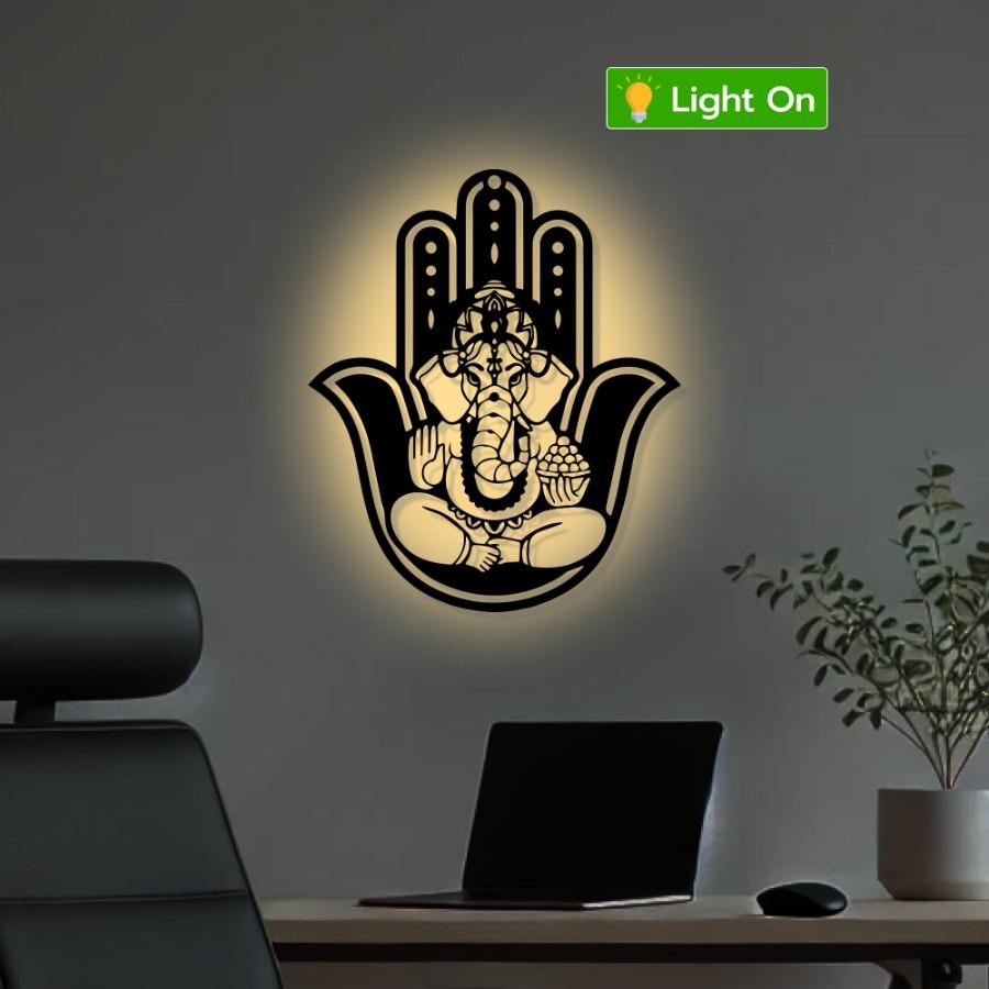 Divine Hamsa Ganesha Wall Art | Vastu Metal Hanging
