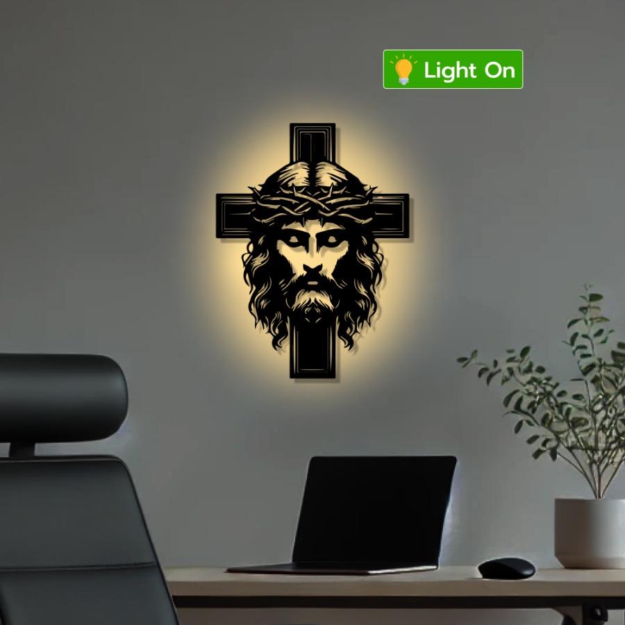 Jesus Wall Art with Cross | Christian Spiritual Decor