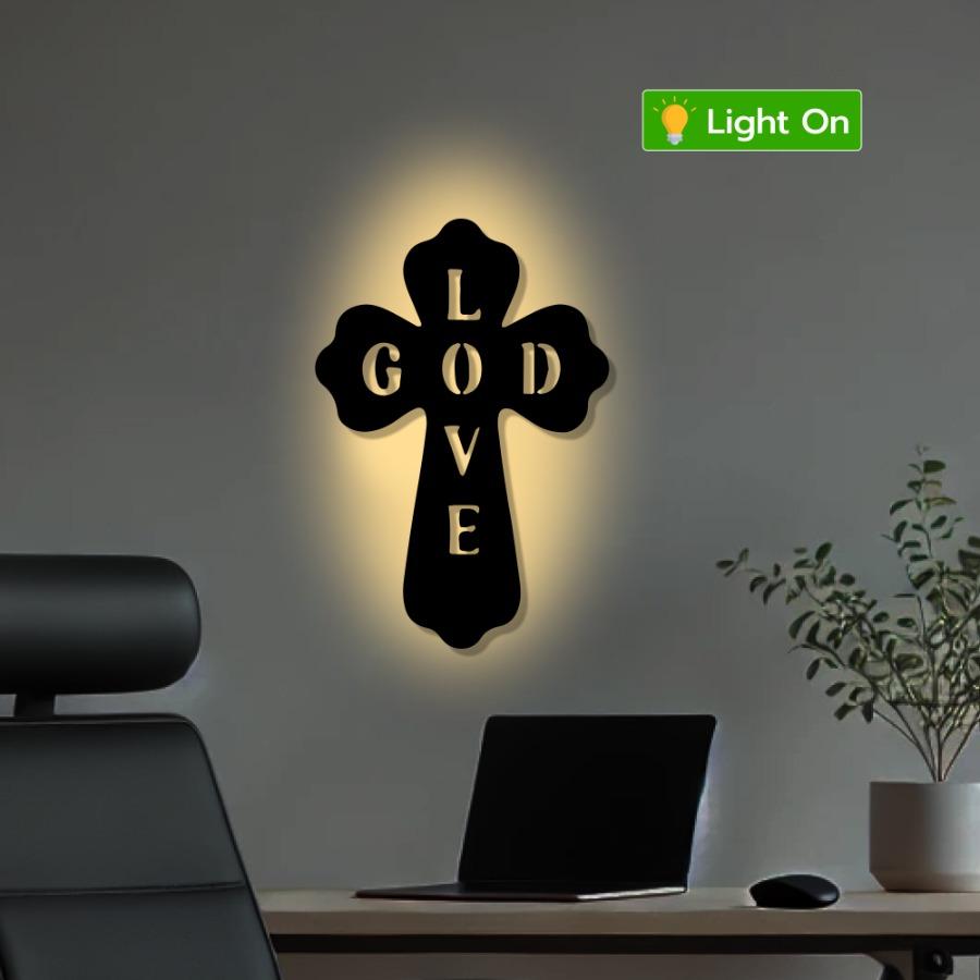 Faith-themed God Love Metal Wall Art | Emblem of Protection Decor