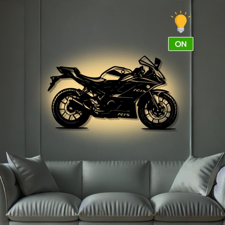 Yamaha R15 V4 Bike Metal Wall Art