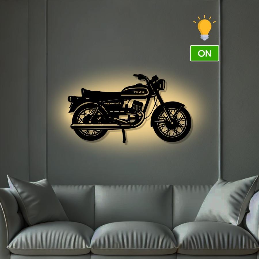 Yezdi Roadking Bike Metal Wall Art