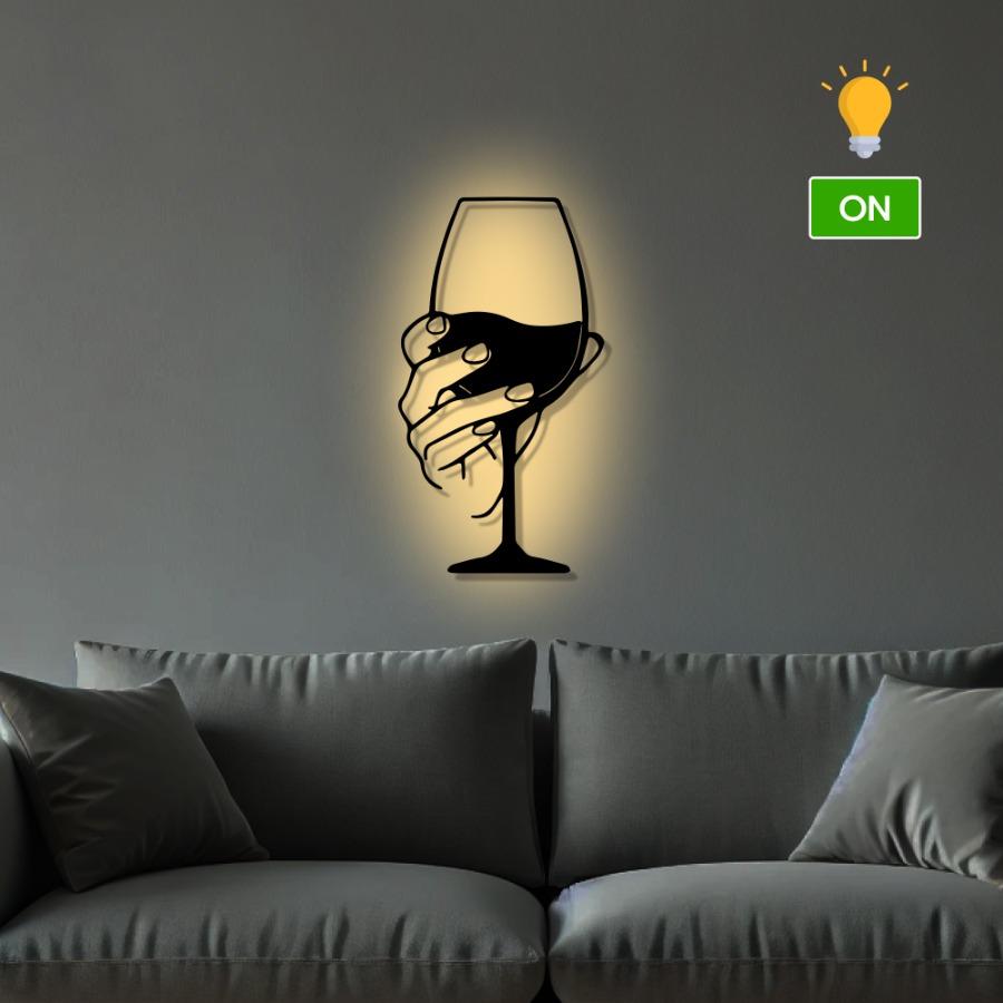 Wine Glass Handheld Metal Wall Art