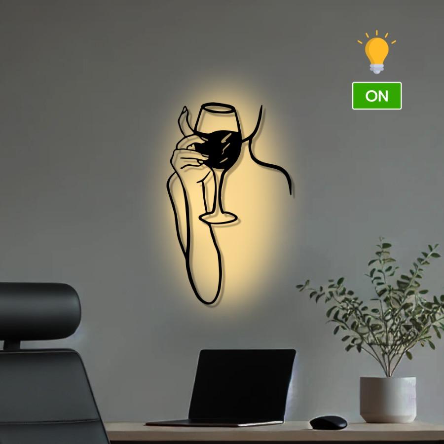 Wine Lover Woman Metal Wall Art