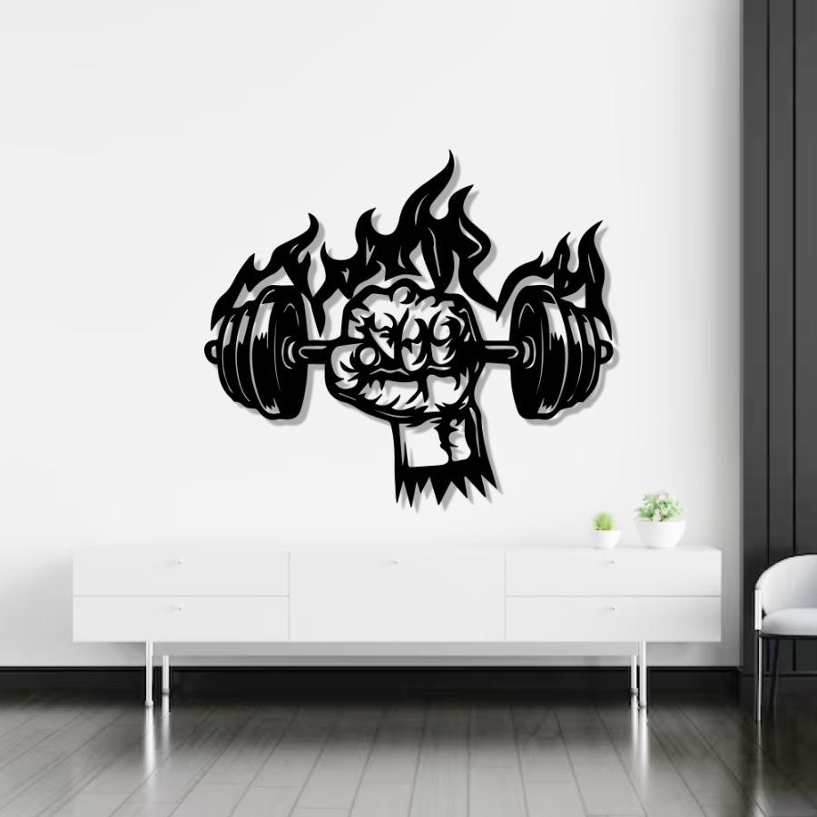 Fire Grip – Gym Motivation Metal Wall Art | Power & Strength Decor