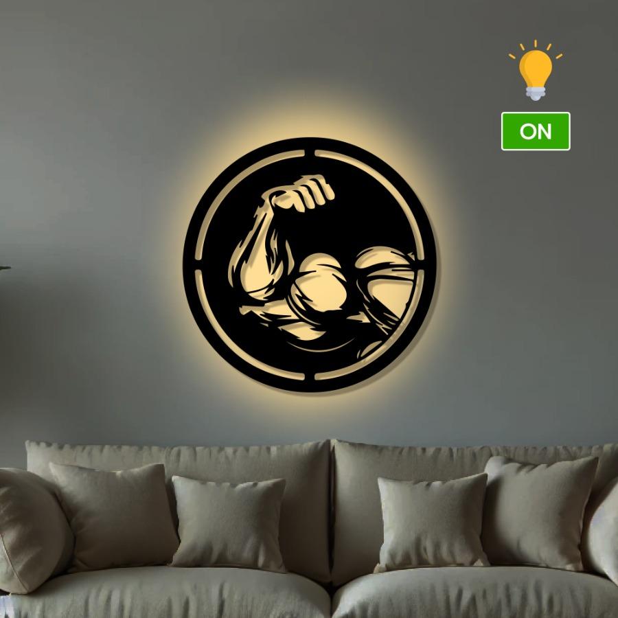 Artrooms Bicep Muscle Bodybuilding Metal Wall Art - Gym Wall Decoration