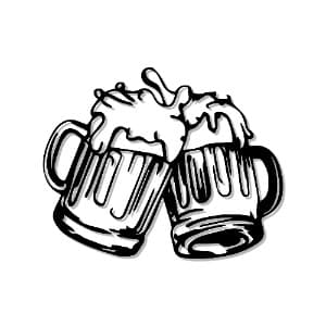 Beer Mugs Metal Wall Art | Beer Cheers Wall Decor | Wall Hanging thumbnail 3