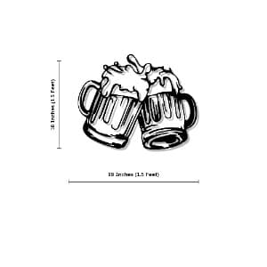 Beer Mugs Metal Wall Art | Beer Cheers Wall Decor | Wall Hanging thumbnail 4