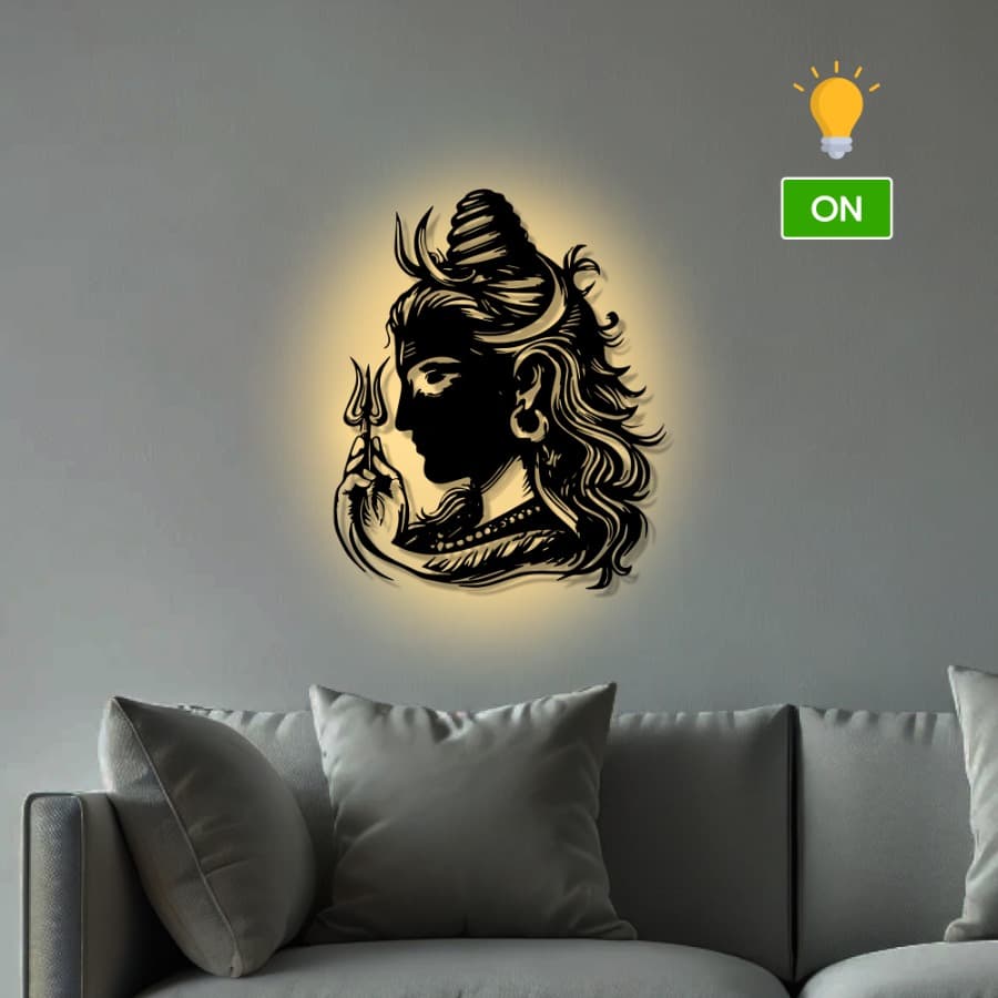 Lord Mahadev Metal Wall Art Decor | Tranquil Devotion Decor