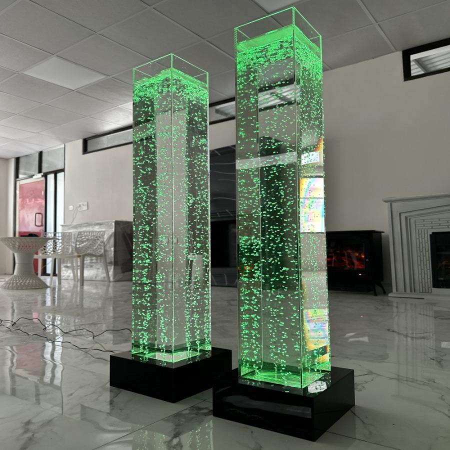 LED Water Bubble Towers – Complete Set (4 Pieces) With Remote