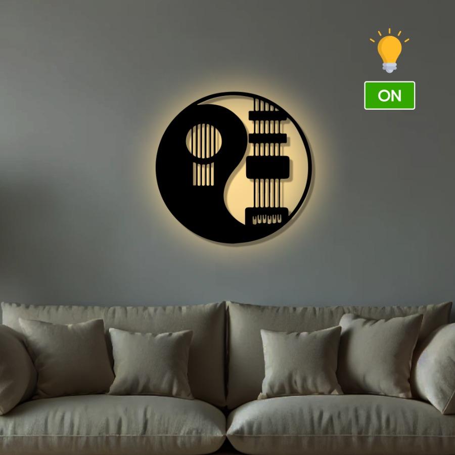 Yin Yang Metal Wall Art - Guitar Music Wall Sculpture