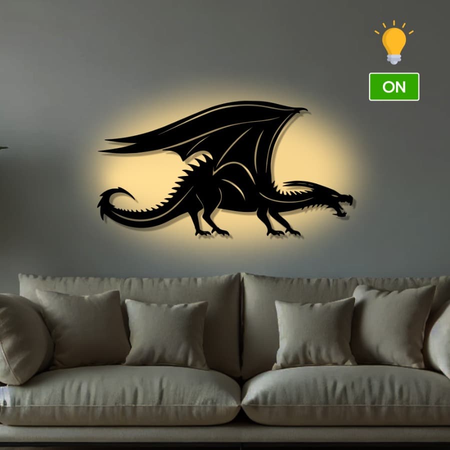 Majestic Dragon Metal Wall Art | Mythical Creature Decor