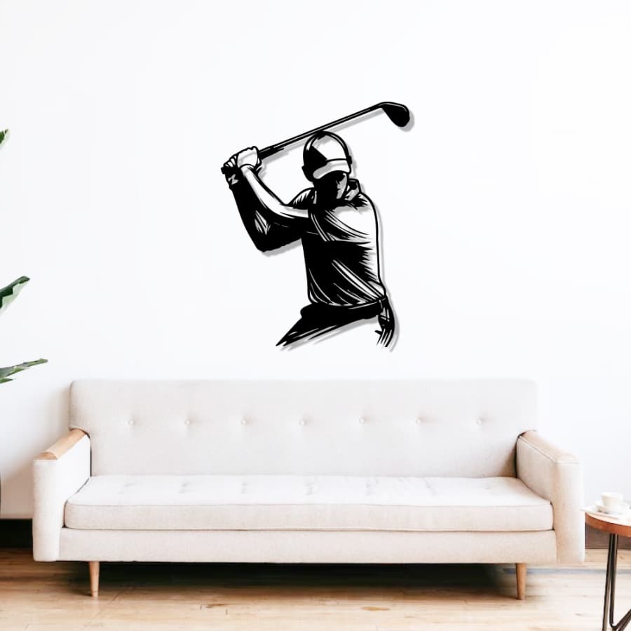 Golfer Metal Wall Art | Sportsman Wall Decor