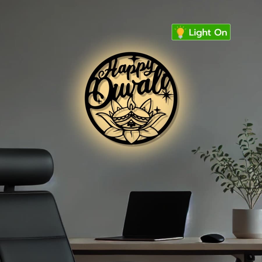 Happy Diwali Wall Decoration | Metal Wall Hangings