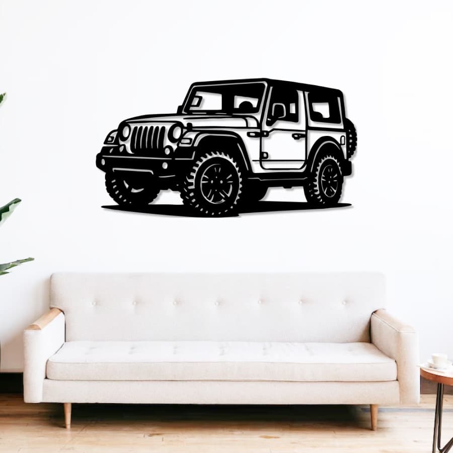 Mahindra Thar 3 Door Metal Wall Art | Auto Decor