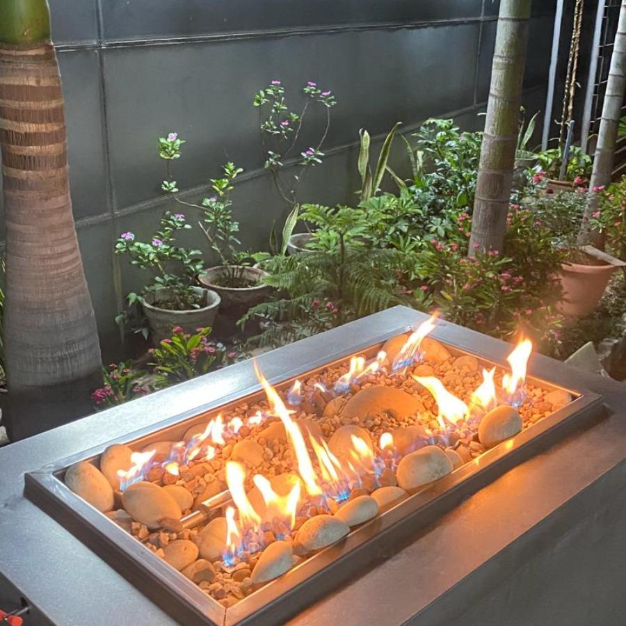Gas Fireplace Pit with Stainless Steel Cabinet
