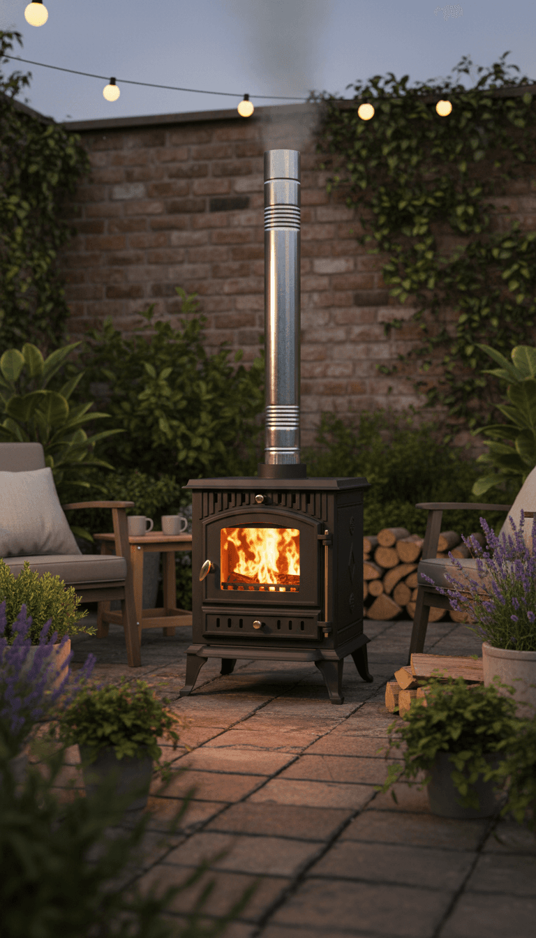  Real Wood Burning Fireplace, with Glass Door and Ash Tray
