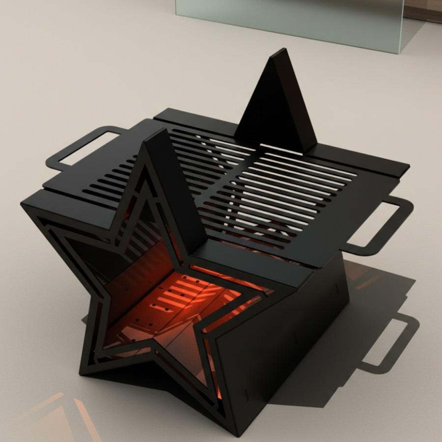 Star Flame Fire Pit - Artisan Crafted