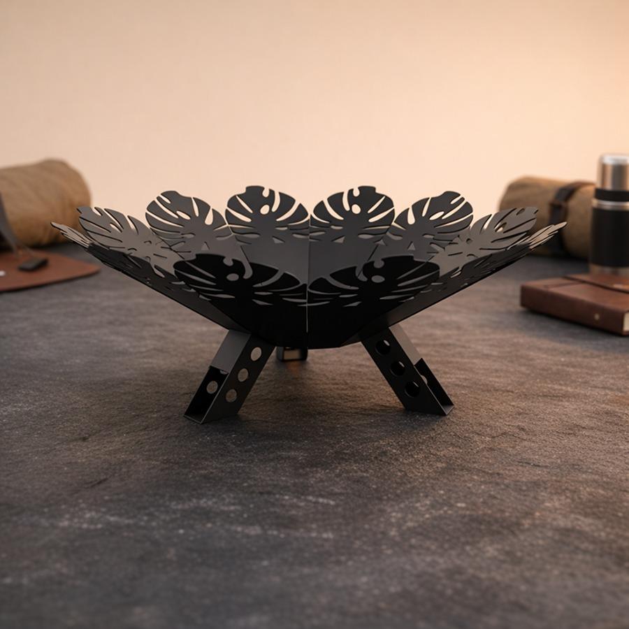 Monstera Leaf Fire Pit - Artisan Crafted