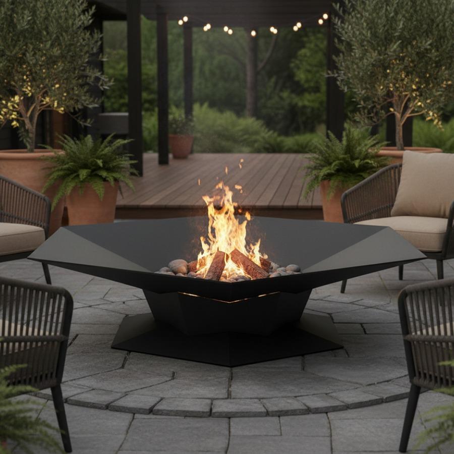 Hexagon Fire Pit - Artisan Crafted
