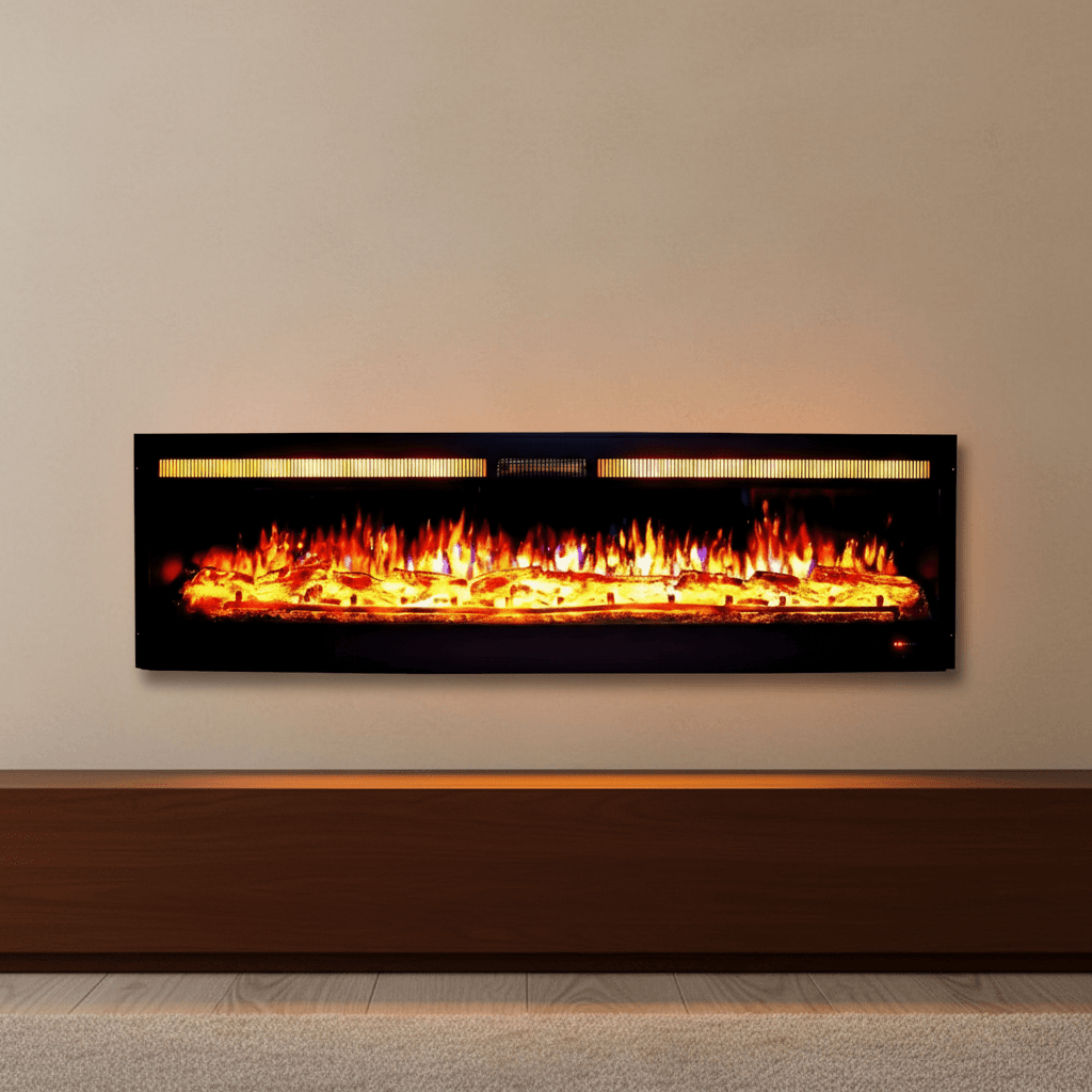 Electric Fireplace with Remote & Heating Option with Dual Heater