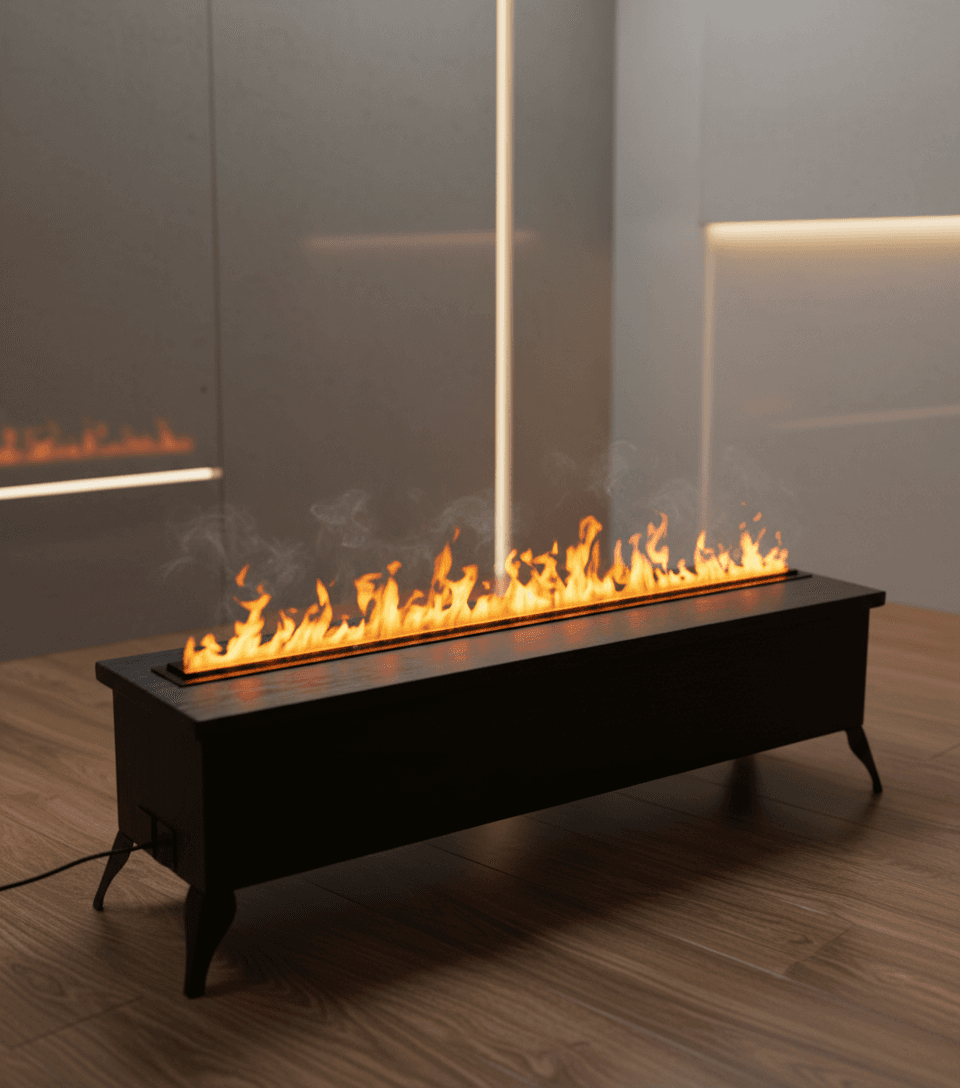 Water Vapor Fireplace with remote, No Heat, Matt Black